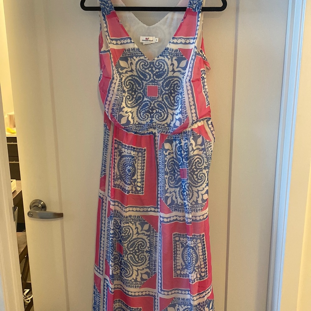 Pink and Blue Vineyard Vines Maxi Dress
